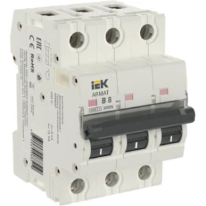 IEK ARMAT Автоматический выключатель M06N 3P B 8А - AR-M06N-3-B008 IEK ARMAT Автоматический выключатель M06N 3P B 8А - AR-M06N-3-B008