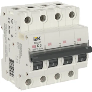 IEK ARMAT Автоматический выключатель M06N 4P C 3А - AR-M06N-4-C003 IEK ARMAT Автоматический выключатель M06N 4P C 3А - AR-M06N-4-C003
