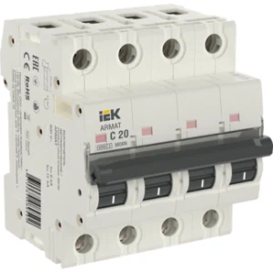 IEK ARMAT Автоматический выключатель M06N 4P C 20А - AR-M06N-4-C020 IEK ARMAT Автоматический выключатель M06N 4P C 20А - AR-M06N-4-C020