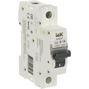 IEK ARMAT Автоматический выключатель M10N 1P B 16А - AR-M10N-1-B016 IEK ARMAT Автоматический выключатель M10N 1P B 16А - AR-M10N-1-B016