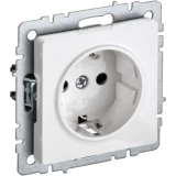 IEK BRITE Розетка 1-местная с заземлением с защитными шторками 16А РС14-1-0-БрБ белый