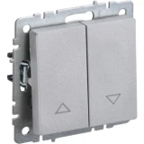 IEK BRITE Выключатель жалюзи 10А ВС10-1-5-БрА алюминий