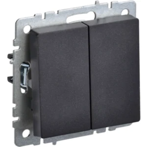 IEK BRITE Выключатель 2-клавишный 10А ВС10-2-0-БрЧ черный - BR-V20-0-10-K02 IEK BRITE Выключатель 2-клавишный 10А ВС10-2-0-БрЧ черный - BR-V20-0-10-K02