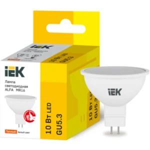 IEK Лампа светодиодная ALFA MR16 софит 10Вт 230В 3000К GU5,3 - LLA-MR16-10-230-30-GU5 IEK Лампа светодиодная ALFA MR16 софит 10Вт 230В 3000К GU5,3 - LLA-MR16-10-230-30-GU5