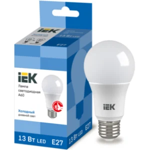 IEK Лампа светодиодная A60 шар 13Вт 230В 6500К E27 - LLE-A60-13-230-65-E27 IEK Лампа светодиодная A60 шар 13Вт 230В 6500К E27 - LLE-A60-13-230-65-E27