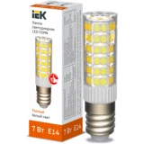 IEK Лампа светодиодная CORN капсула 7Вт 230В 3000К керамика E14