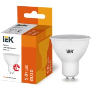 IEK Лампа светодиодная PAR16 софит 5Вт 230В 3000К GU10 - LLE-PAR16-5-230-30-GU10 IEK Лампа светодиодная PAR16 софит 5Вт 230В 3000К GU10 - LLE-PAR16-5-230-30-GU10
