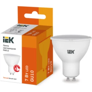 IEK Лампа светодиодная PAR16 софит 7Вт 230В 3000К GU10 - LLE-PAR16-7-230-30-GU10 IEK Лампа светодиодная PAR16 софит 7Вт 230В 3000К GU10 - LLE-PAR16-7-230-30-GU10