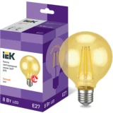IEK Лампа светодиодная G95 шар золото 8Вт 230В 2700К E27 серия 360°