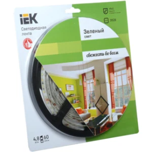 IEK Лента светодиодная 5м блистер LSR-3528G60-4.8-IP65-12V IEK-eco - LSR1-5-060-65-1-05 IEK Лента светодиодная 5м блистер LSR-3528G60-4.8-IP65-12V IEK-eco - LSR1-5-060-65-1-05