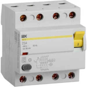 IEK Выключатель дифференциальный (УЗО) ВД1-63 4Р 25А 30мА тип А - MDV11-4-025-030 IEK Выключатель дифференциальный (УЗО) ВД1-63 4Р 25А 30мА тип А - MDV11-4-025-030