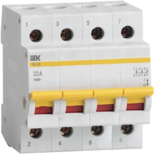 IEK Выключатель нагрузки (мини-рубильник) ВН-32 4Р 32А - MNV10-4-032 IEK Выключатель нагрузки (мини-рубильник) ВН-32 4Р 32А - MNV10-4-032