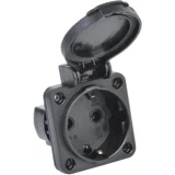 IEK MAGNUM Розетка панельная SCHUKO РП14-3 с крышкой IP54 черный