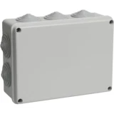 IEK Коробка распаячная КМ41243 для открытой проводки 190х140х70мм IP44 (RAL 7035, 10 гермовводов)