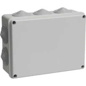 IEK Коробка распаячная КМ41243 для открытой проводки 190х140х70мм IP44 (RAL 7035, 10 гермовводов) - UKO11-190-140-070-K41-44 IEK Коробка распаячная КМ41243 для открытой проводки 190х140х70мм IP44 (RAL 7035, 10 гермовводов) - UKO11-190-140-070-K41-44